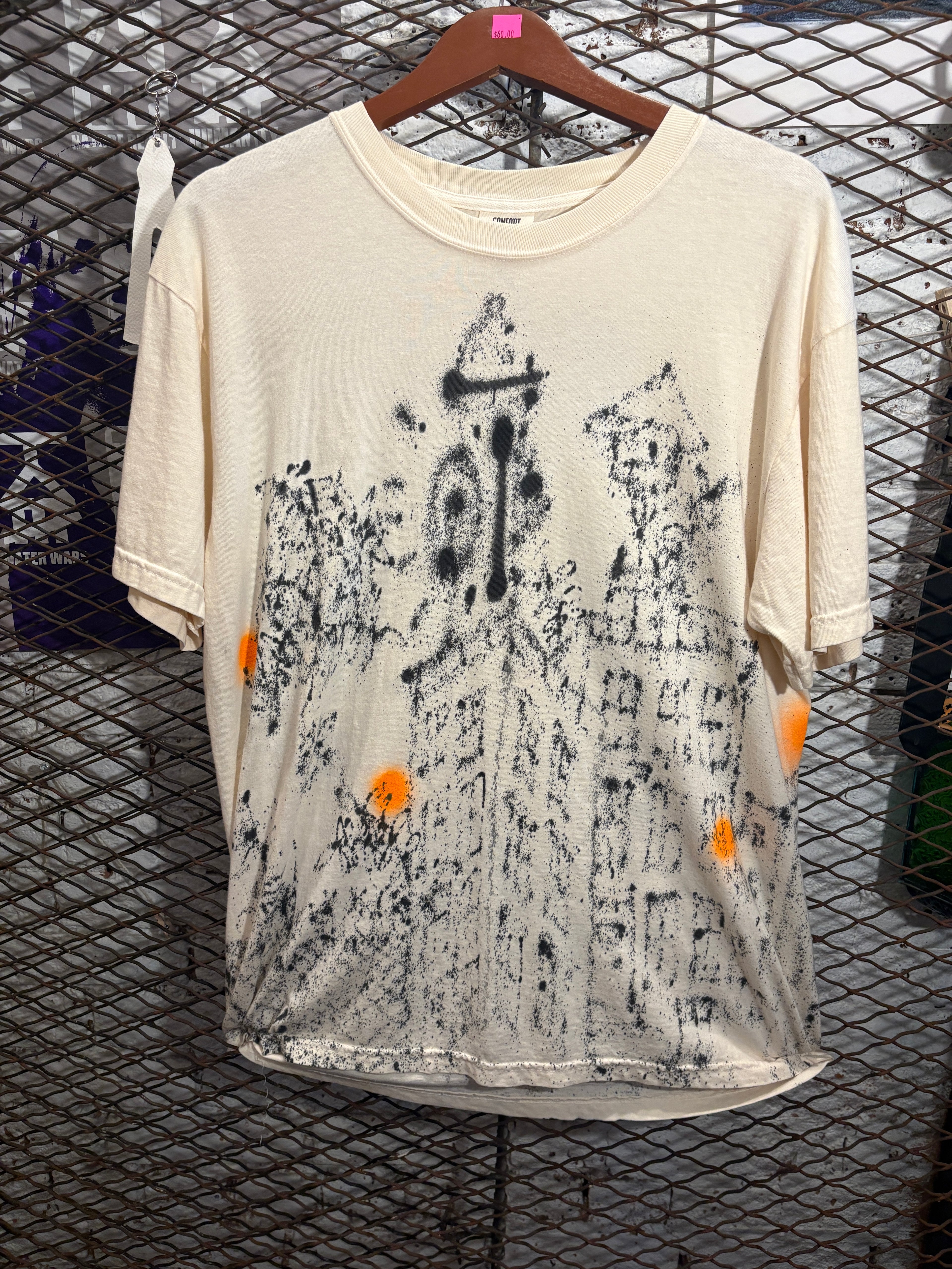 Homesick Cream Spray Paint Cityscape Shirt (Size L)