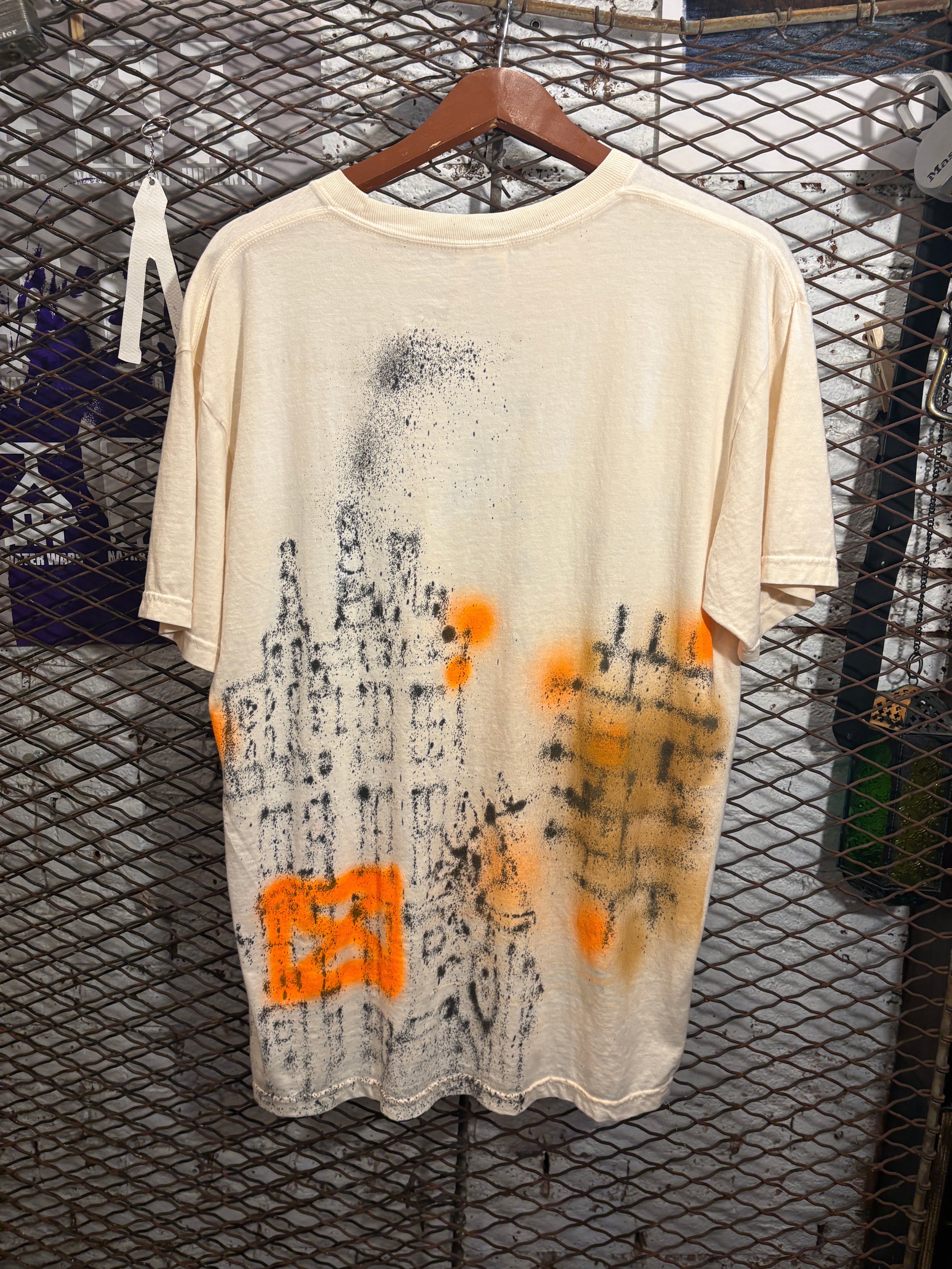 Homesick Cream Spray Paint Cityscape Shirt (Size L)