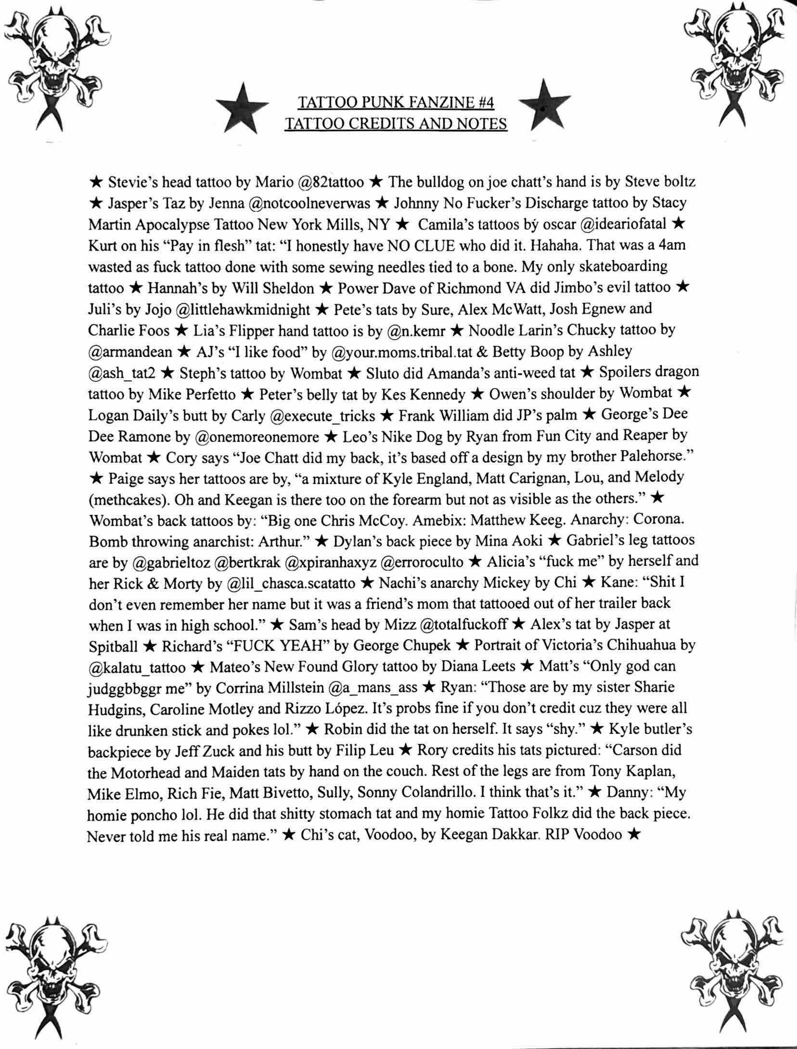 Tattoo Punk Fanzine #4