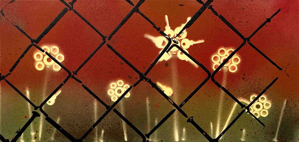 "Industrial Flowers Behind the Chain-link" - ZABEL
