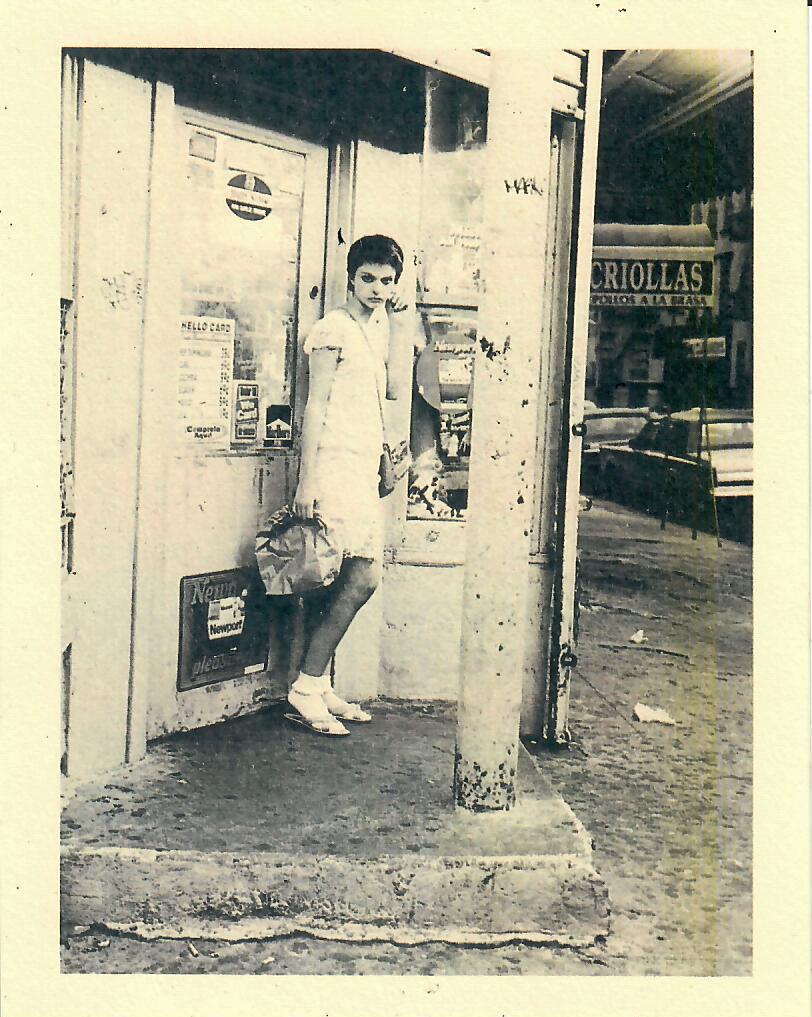Girl in Corner Store Postcard